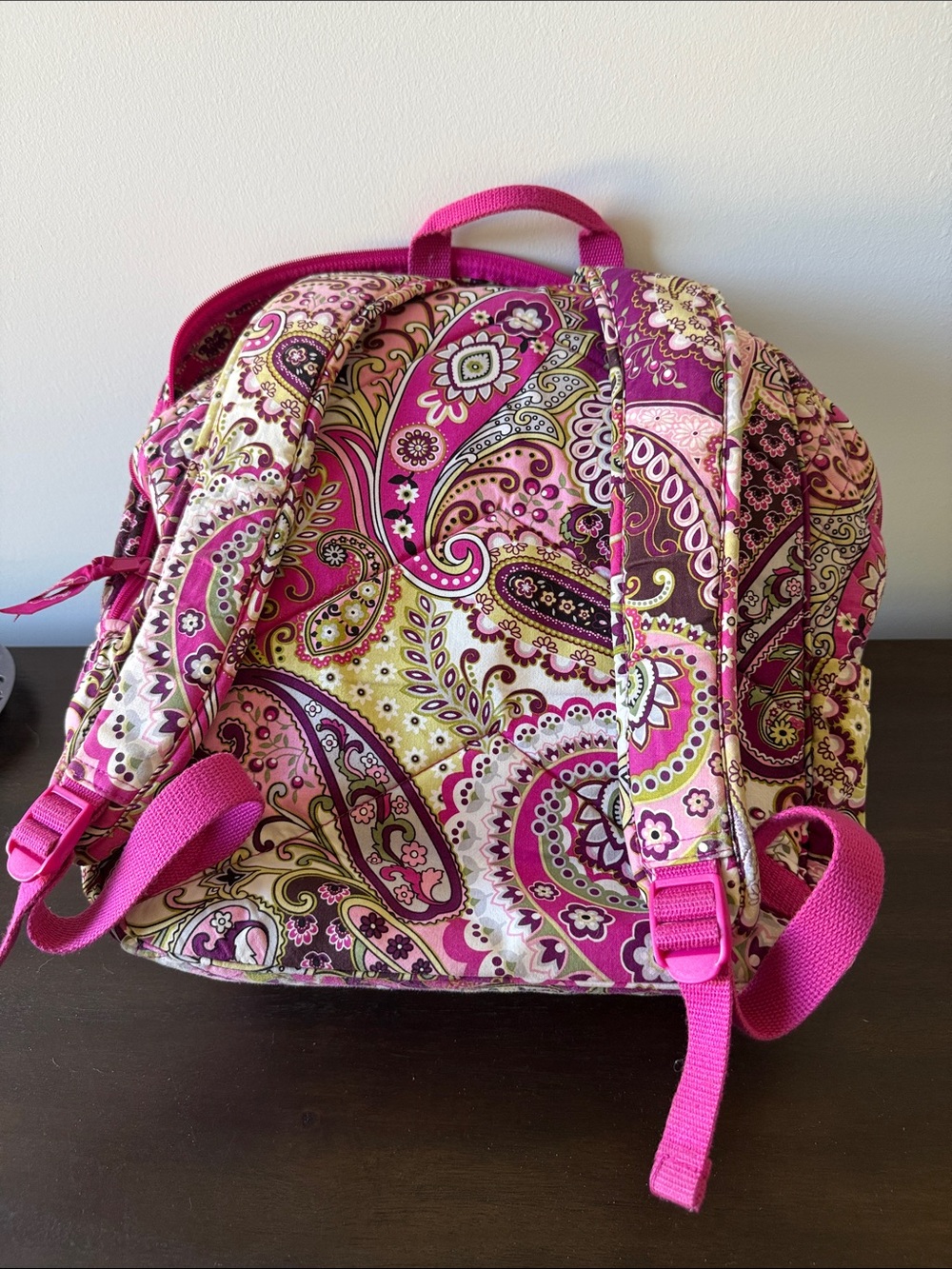Vera Bradley Hot Pink Paisley Quilted Backpack - Picture 3 of 3